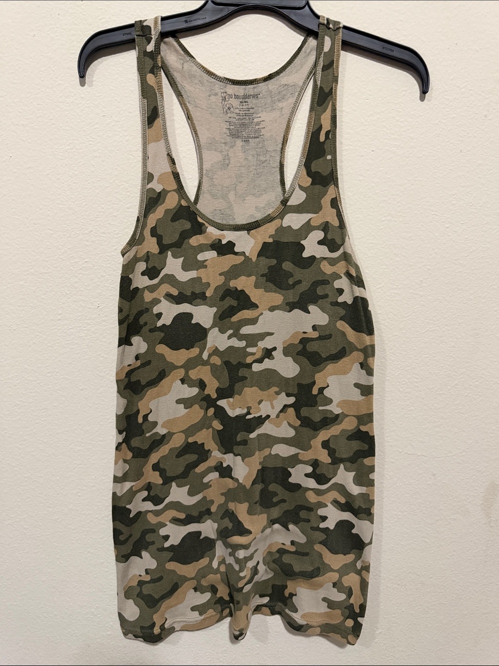 No Boundaries Ribbed Tank Top - Olive Green Tan